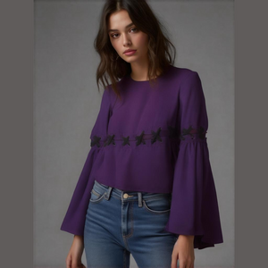 Venus Dark Purple Blouse Size Extra Small XS